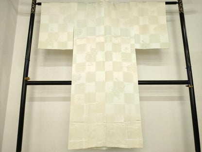 平和屋着物●長襦袢　無双仕立て　市松人物文　正絹　逸品　AABI7083ck