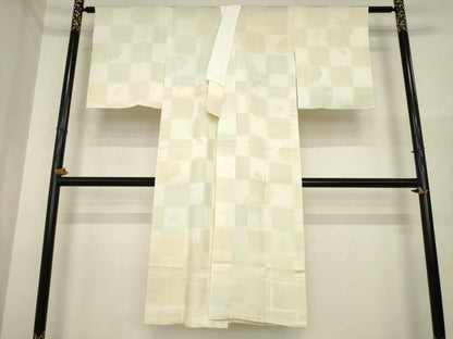 平和屋着物●長襦袢　無双仕立て　市松人物文　正絹　逸品　AABI7083ck