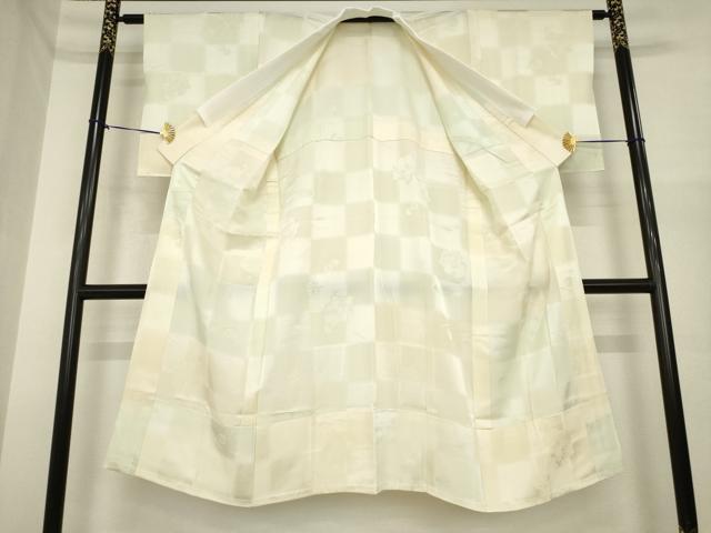 平和屋着物●長襦袢　無双仕立て　市松人物文　正絹　逸品　AABI7083ck