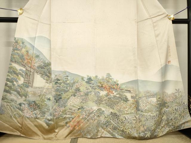 平和屋着物●訪問着　作家物　長府練塀　金彩　正絹　逸品　AABI7086ck
