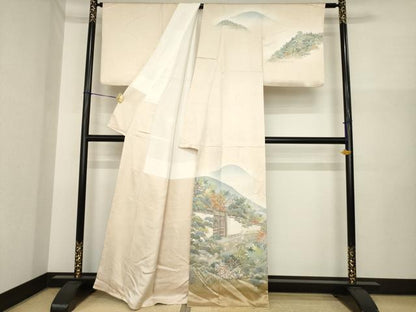 平和屋着物●訪問着　作家物　長府練塀　金彩　正絹　逸品　AABI7086ck