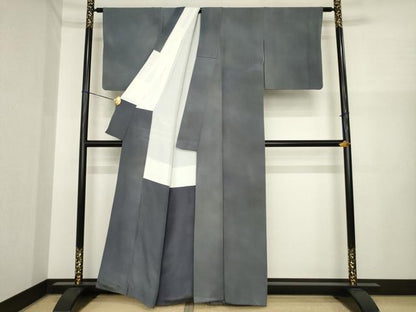 平和屋着物●染色作家　斉藤三才　小紋　霞文　暈し染め　正絹　逸品　AABI7091ck