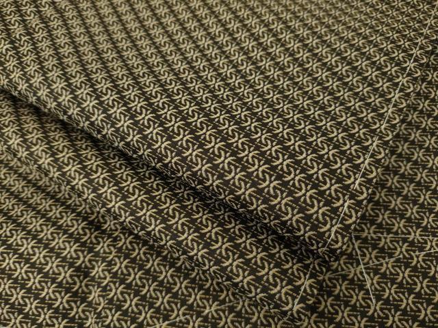 平和屋着物●お召　幾何学文様　正絹　逸品　AABI7100ck