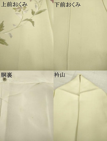 平和屋着物●訪問着　手描き　草花文　金彩　正絹　逸品　AABI7101ck