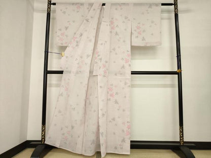 平和屋着物＊夏物　小紋　舞花文　AABI7104ck