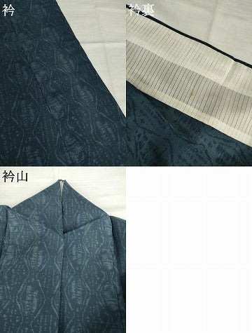 平和屋着物＊夏物　小紋　紗　立涌文　正絹　逸品　AABI7109ck