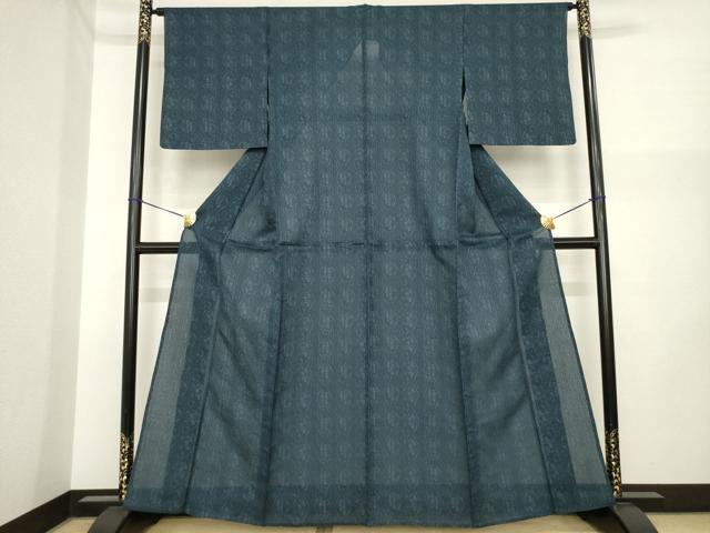 平和屋着物＊夏物　小紋　紗　立涌文　正絹　逸品　AABI7109ck