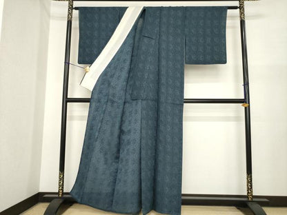 平和屋着物＊夏物　小紋　紗　立涌文　正絹　逸品　AABI7109ck