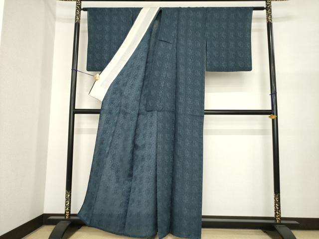 平和屋着物＊夏物　小紋　紗　立涌文　正絹　逸品　AABI7109ck