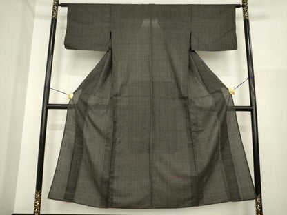 平和屋着物＊夏物　紬　十字絣　正絹　逸品　AABI7110ck