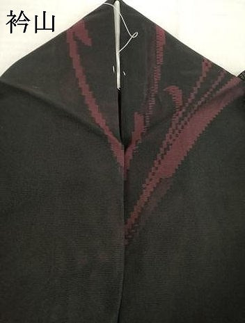 平和屋着物＊夏物　小紋　風通紗　チューリップ　黒地　銀糸　正絹　逸品　AABI7113ck