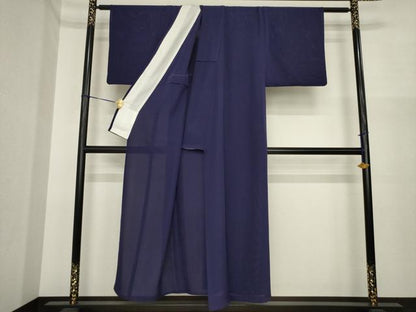 平和屋着物＊夏物　色無地　絽　鉄紺色　正絹　逸品　AABI7119ck