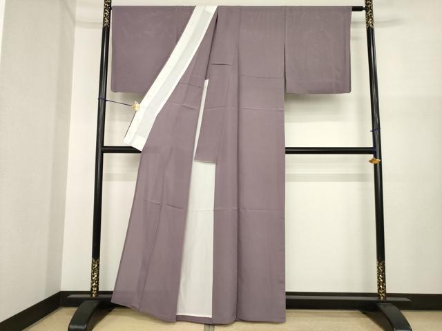 平和屋着物＊夏物　色無地　絽　葡萄鼠色　正絹　逸品　AABI7120ck