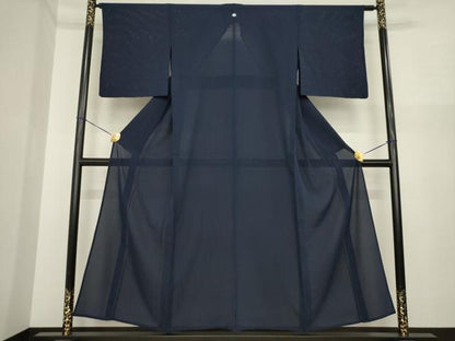 平和屋着物＊夏物　色無地　絽　青褐色　正絹　逸品　AABI7122ck