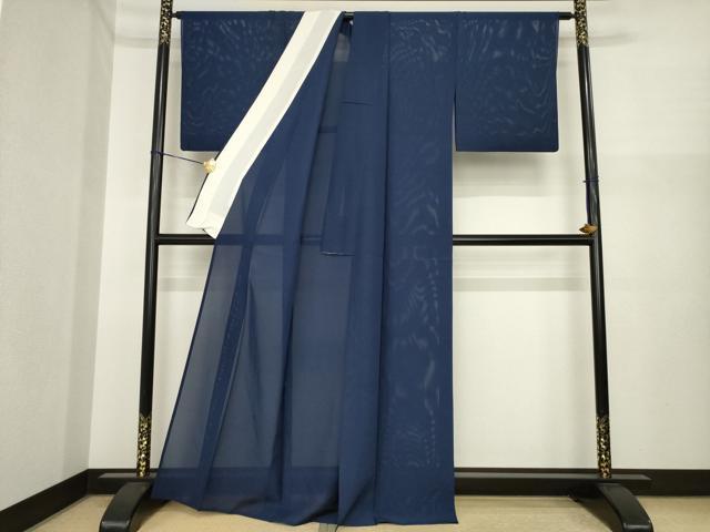 平和屋着物＊夏物　色無地　絽　青褐色　正絹　逸品　AABI7124ck