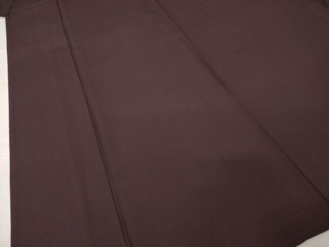 平和屋着物＊夏物　色無地　絽　黒鳶色　正絹　逸品　AABI7125ck