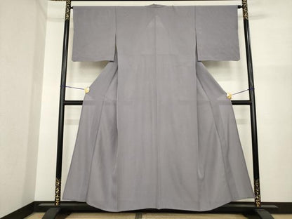 平和屋着物＊夏物　色無地　絽　源氏鼠色　正絹　逸品　AABI7126ck