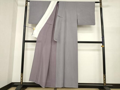平和屋着物＊夏物　色無地　絽　源氏鼠色　正絹　逸品　AABI7126ck