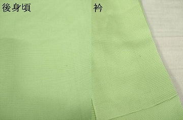 平和屋着物＊夏物　色無地　絽　若葉色　正絹　逸品　AABI7129ck