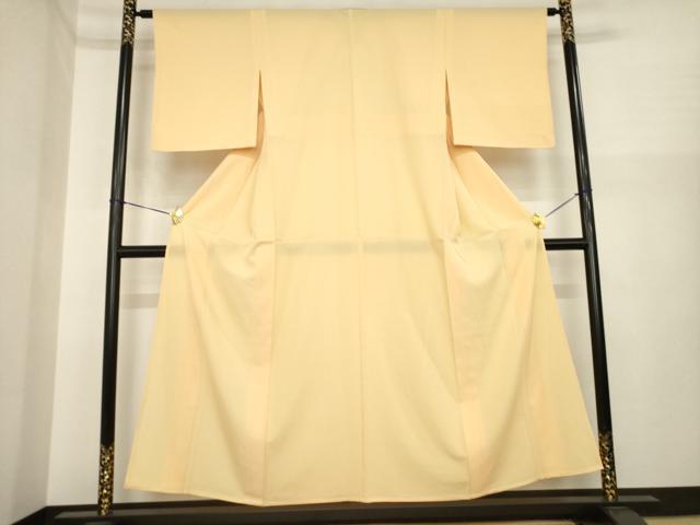 平和屋着物＊夏物　色無地　絽　薄香色　正絹　逸品　AABI7131ck