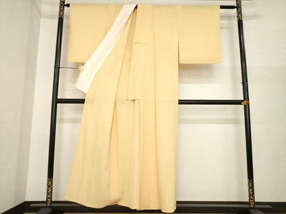 平和屋着物＊夏物　色無地　絽　薄香色　正絹　逸品　AABI7131ck