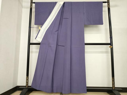 平和屋着物＊夏物　色無地　絽　濃鼠色　正絹　逸品　AABI7132ck