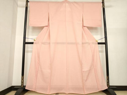 平和屋着物＊夏物　色無地　変わり絽　宍色　正絹　逸品　AABI7133ck