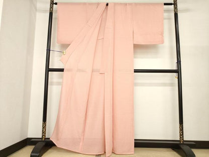 平和屋着物＊夏物　色無地　変わり絽　宍色　正絹　逸品　AABI7133ck