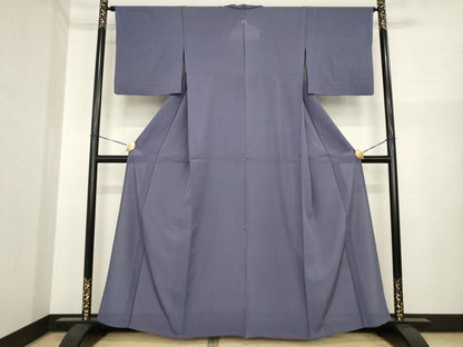 平和屋着物＊夏物　色無地　絽　濃鼠色　正絹　逸品　AABI7134ck
