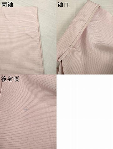 平和屋着物＊夏物　色無地　絽　薄柿色　正絹　逸品　AABI7137ck