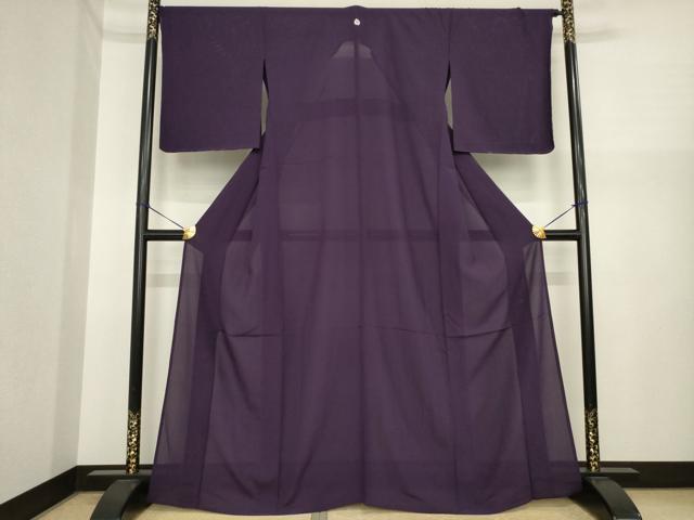 平和屋着物＊夏物　色無地　絽　黒紅色　正絹　逸品　AABI7142ck