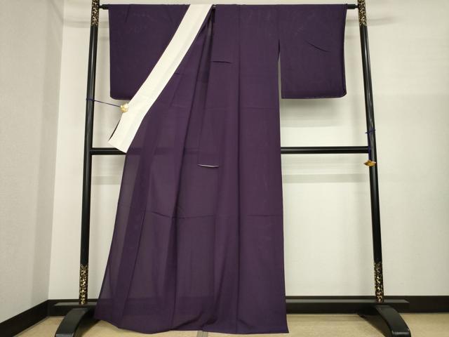 平和屋着物＊夏物　色無地　絽　黒紅色　正絹　逸品　AABI7142ck