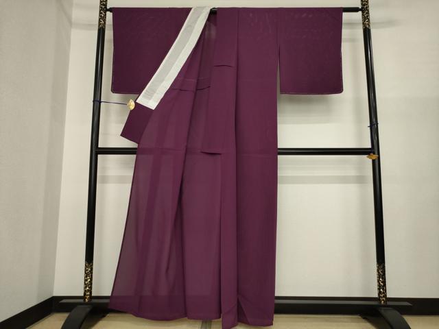 平和屋着物＊夏物　色無地　絽　似せ紫色　正絹　逸品　AABI7143ck