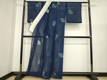平和屋着物＊夏物　小紋　紗　舞花文　正絹　逸品　AABI7147ck