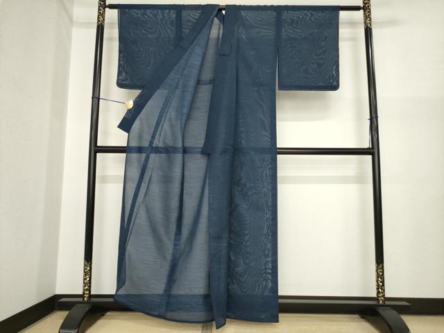 平和屋着物＊夏物　小紋　紗　枝葉文　正絹　逸品　AABI7156ck
