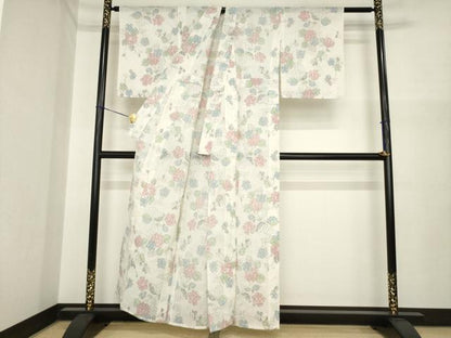 平和屋着物＊夏物　小紋　舞花文　AABI7157ck