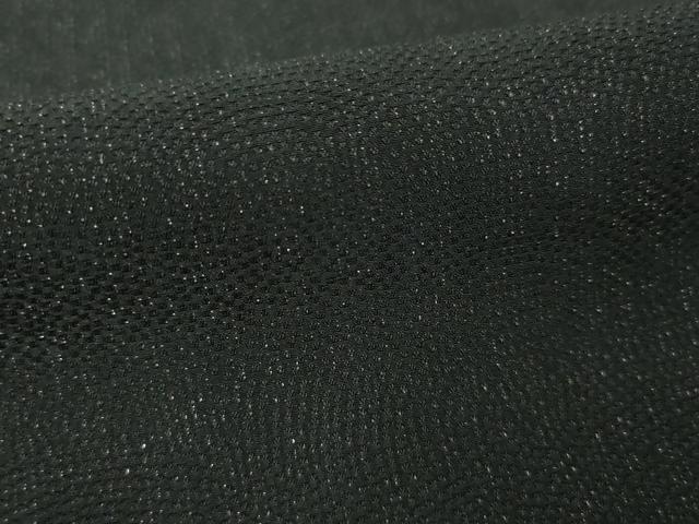 平和屋着物▽上質な色無地　単衣　黒色　銀通し地　正絹　逸品　AABI7158ck