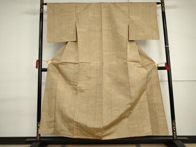 平和屋着物▽上質な紬　単衣　琉球絣文様　正絹　逸品　AABI7162cs