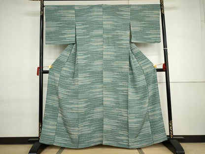 平和屋着物▽上質な小紋　単衣　霞文　正絹　逸品　AABI7163cs