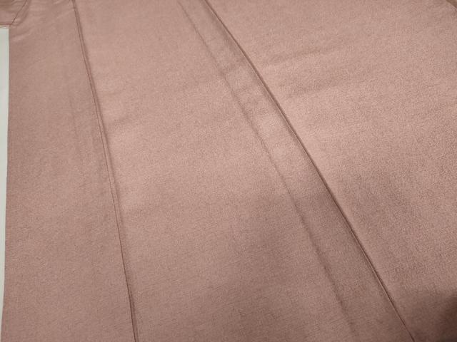 平和屋着物▽上質な色無地　単衣　紅梅色　正絹　逸品　AABI7166cs