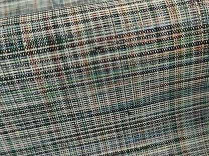 平和屋着物▽上質な紬　単衣　格子　正絹　逸品　AABI7168cs