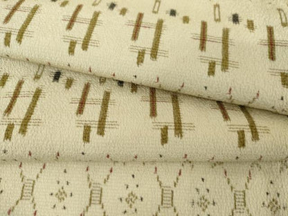平和屋着物▽お召　単衣　幾何学文様　正絹　逸品　AABI7170cs