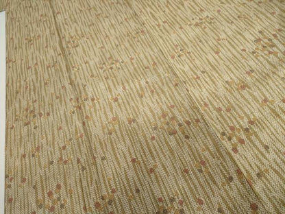 平和屋着物▽上質な紬　単衣　あられ　正絹　逸品　AABI7176cs