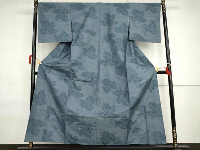 平和屋着物▽本場大島紬　単衣　花蝶文　正絹　逸品　AABI7181cs