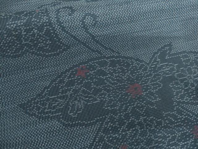 平和屋着物▽本場大島紬　単衣　花蝶文　正絹　逸品　AABI7181cs