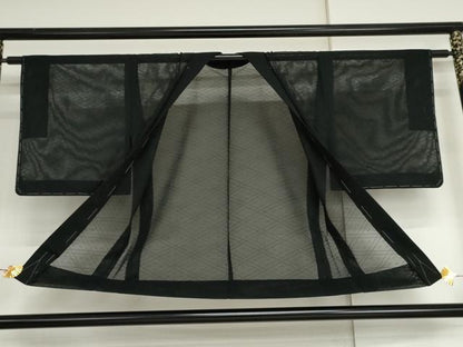 平和屋着物▽羽織　スリーシーズン　春夏秋　塵除け　黒地　正絹　逸品　未使用　AABI7182cs