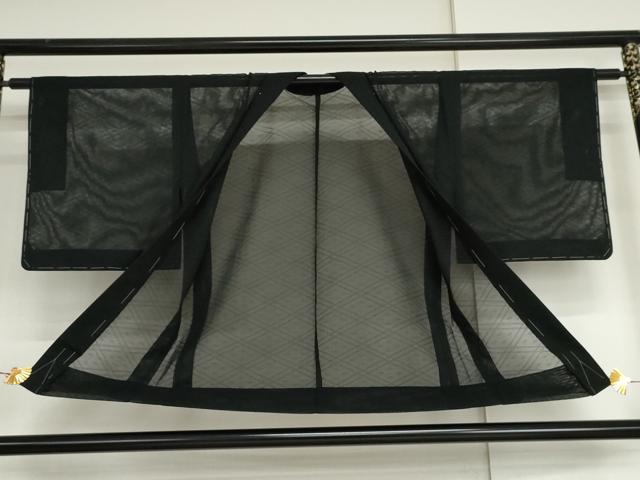 平和屋着物▽羽織　スリーシーズン　春夏秋　塵除け　黒地　正絹　逸品　未使用　AABI7182cs