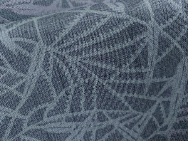 平和屋着物▽結城紬　単衣　枝葉文　証紙付き　正絹　逸品　AABI7185cs