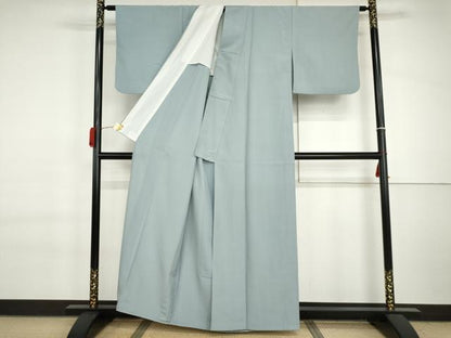 平和屋着物▽色無地　単衣　秘色色　洗える着物　AABI7186cs