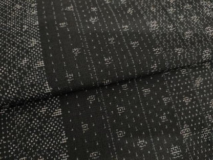 平和屋着物▽本塩沢　単衣　110亀甲　黒地　正絹　逸品　未使用　AABI7187cs